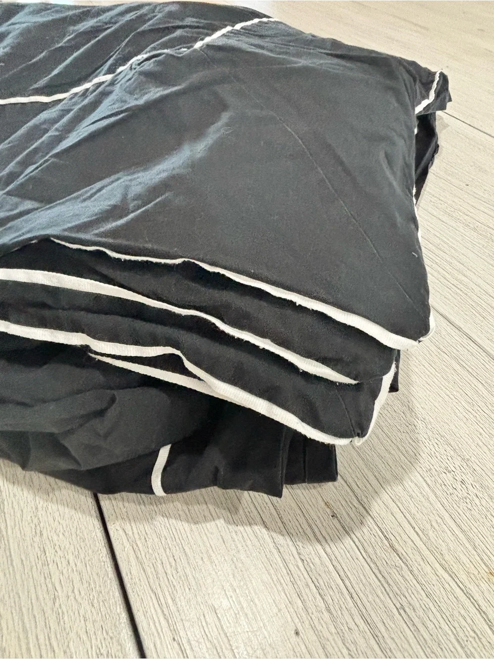 CRATE & BARREL 100% Cotton Black White Details CHANDLER Duvet Cover Full/Queen.